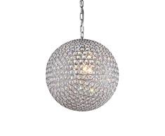 Kugel-Lüster Deckenleuchte Deckenlampe - Crystal - DOCJX Modernes Design: Kron-leuchter aus Eisen & Kunst-Kristall - Ø 20/30 cm mit E14 Sockel 240W - für Wohnzimmer & Schlafzimmer (Glühbirne nicht ent