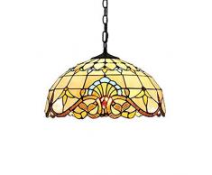 E27 Tiffany Pendelleuchte Deko Leuchte Vintage Glas Hängelampe Höheverstellbar Esstisch Esszimmer Küchenlampen Lampen Retro Pendellampe Wohnzimmerlampe Hängeleuchte Schlafzimmer Keller Loft Cafe Bar