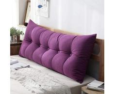 MWPO Rückenkissen, Doppelschlafsofa, Home-Office-Ständer, weiche Tasche für Lesetasche in der Taille, waschbar in 4 Farben, 6 Größen (Farbe: lila, Größe: 80 cm)