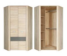 Furniture24 Eckschrank YOOP YPS92 Eckkleiderschrank Schrank 2 Türiger Jugendzimmerschrank