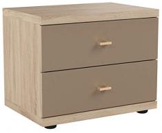 Wiemann 733310 Miro Nachttisch, Holz, eiche-sägerau-nachbildung, 50 x 36 x 41 cm, montiert