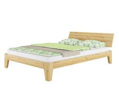 Erst-Holz® Futonbett Kiefer massiv Doppelbett Ehebett Jugendbett 140x220 Überlänge mit Rollrost 60.62-14-220