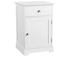 Yaheetech Nachtschrank Kommode Boxspringbett Nachttisch Nachtkommode mit Stauraum 40 x 35 x 60 cm Schlafzimmer Weiß