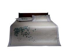 GUORRUI-Sommer-Schlafmatten Rattan Glatt Eisseide Erfrischend Hautfreundlich Doppelbett, 8 Arten, 2 Größen (Farbe : E, größe : 150X200CM)