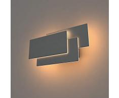 K-Bright LED Wandlampe,24W Upgrade Version Moderne IP20 Wandleuchte LED Innen,220V,Warmweiß Leuchten Dekorative Licht Nachtlampe Für Schlafzimmer, Wohnzimmer,Aluminium Material,Dunkelgrau Schale