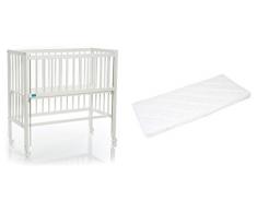 Fillikid Beistellbett Cocon Grib 90x40cm | Matratze CLASSIC | Kinderbett mit 3 fach höhenverstellbarer Liegefläche | Zustellbett | Stillbett Buchenholz, Design:Cocon weiß, Größe:Set mit Matratze