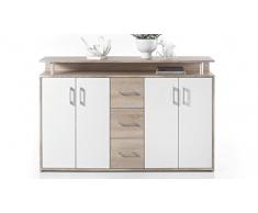 Stella Trading Drift Highboard, Holzdekor, Sonoma-Weiß, (B/H/T) 139 x 90 x 34 cm