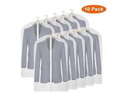 Syeeiex Clear Garment Bag Anzugtaschen 【10er Pack】 mit Reißverschluss zur Aufbewahrung, PEVA atmungsaktiv waschbar für Mantel, Kleiderschrank Aufbewahrung (60 cm * 101 cm)