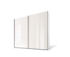Express Möbel Swift Schwebetürenschrank, Holzwerkstoff/Metallbeschläge/Glas, Polarweiß/Weißglas, Breite 250 cm