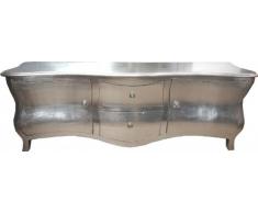 Casa Padrino Lange Barock Kommode/Fernsehschrank/Sideboard Silber 170cm - Fernsehkommode