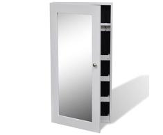vidaXL Schmuckschrank Schmuckkommode Spiegelschrank Hängeschrank Standspiegel