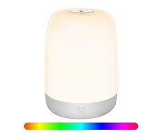LED-Nachtlicht, Nachttischlampe Stimmungslicht, Tragbare Smart Touch Control Nachtlicht, LED Nachttischlampe mit Dimmbar Wiederaufladbarer USB-Anschluss für Kinder, Schlafzimmer, Camping