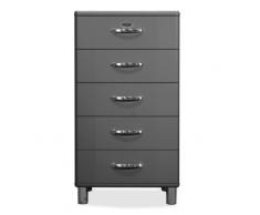 Tenzo 5215-014 Malibu - Designer Kommode, MDF lackiert, 111 x 60 x 41 cm, grau