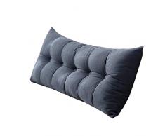 J-Kissen Bett Doppel Kissen, Bett Lange Kissen Sofa vergrösserte Rückseite Tatami Kissen Abnehmbarer, for Schlafsofa Startseite (Color : Blue, Size : 180×20×60cm)