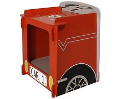 Kidsaw LTD Kidsaw, Racing Car Nachttisch, Holz, rot, 35 x 29 x 29 cm