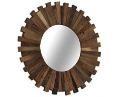 Festnight- Spiegel mit Rahmen | Wohnzimmer Wandspiegel | Vintage Badspiegel | Antik Schlafzimmer Spiegel | Retro Spiegel Flur | Bahnschwellen-Holz Recycelt Massiv 50/70 cm