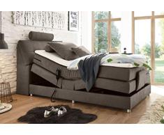 Froschkönig24 Palermo 120x200 cm Boxspringbett Bett mit Motor Stone, Ausführung:Variante 2