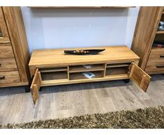 TV Board Lowboard TV Kommode in Wildeiche geölt Teilmassiv Breite 170cm Höhe 52cm homeforyou24