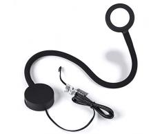 JUNKER Lighting 12 V LED Bettleuchte LUCE Leseleuchte mit flexiblem Leuchtenarm, 2x USB Anschlüssen und Touchsensor Caravan Leuchte ohne Trafo