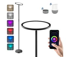 Anten LED Deckenfluter Intelligente Stehlampe 25W mit RGB, Farbtemperaturen und Helligkeit Stufenlos Dimmbar Stehleuchte, Kompatibel mit Alexa und Google Assistant für Wohnzimmer, Schlafzimmer, Büro
