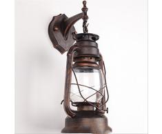 CHUANGJIE Antiker Laternen-Balkon LED chinesische Nachttisch-industrielle Wand-Lampen-kreative Stab-Weinlese-Kerosin-Lampe, A