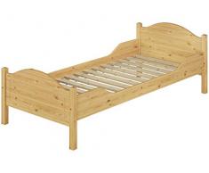 Erst-Holz® Massivholzbett Kiefer Natur 90x200 Jugendbett Einzelbett Lattenrollrost Einzelbett 60.30-09