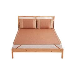 Nobrand WHSG Sommermatte, gewebt, 1,8 m, Doppelbett-Rattan-Matte, faltbar, 3-teiliges Set
