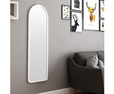 Standspiegel, Bodenspiegel Schlafsaal Schlafzimmerspiegel Langer Wandspiegel Ganzkörperspiegel Bodenspiegel Badspiegel 38 * 120cm Schmuckschränke 0605 (Color : White)