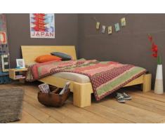 Bett 120x200cm, Steckbett metallfrei, Bambus Bett SUVA mit Rückenlehne Hainan, Höhe 30cm
