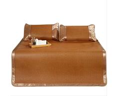 Nobrand WHSG Sommermatte, Doppelbett-Rattan-Matte, dreiteiliges Set, aus Eisseide, faltbar, Größe: 180 x 200 cm