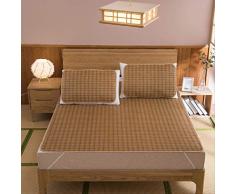 Nobrand WHSG Sommermatte, dreiteilig, für Zuhause, Schlafzimmer, Doppelbett, Rattan, faltbar, Strohmatte, Größe 180 x 200 cm