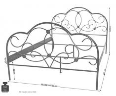moebel direkt online Metallbett in 4 Größen und 2 Farben _ 90x200 cm, 140x200 cm, 160x200 cm und 180x200 cm lieferbar Liegefläche 90x200 cm / Stellmaß ca. 95 x 205 cm, schwarz