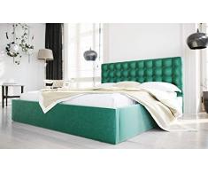 MG Home Polsterbett Bettkasten Lattenroste Doppelbett 4 Größen Loft (Grüntöne, 180x200)