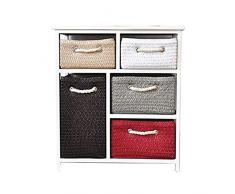 AINIYF Nachttisch Rattan Storage Locker Weizenstroh Kommode, Living Storage Table- (26x13x23.6 Zoll) Weiß