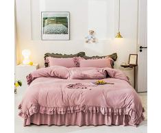 PRG Bettwäsche Bettbezug Set Aus 4 Matratzen-Set Bettwäsche Baumwolle Superweiche Doppelschichtige Mikrofaser-Hotelserie Leichtes Reversibles Anti-Falten-Mittel Gegen Allergien