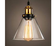 Lightess Industrie Retro Hängelampe Glas Shade Anhänger Deckenleuchten für Küche Loft Schlafzimmer Office Home Dekorative