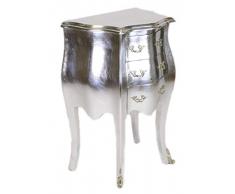 Casa Padrino Barock Kommode Silber H 70 cm, B 50 cm - Nachttisch Schrank mit 3 Schubladen