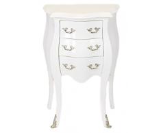 Casa Padrino Barock Kommode Weiss Hochglanz H 70 cm, B 50 cm - Nachttisch Schrank mit 3 Schubladen