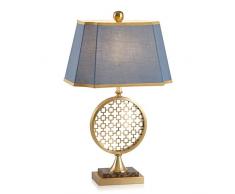 DWLXSH Bronze Marmor Schreibtischlampe, Tischlampe mit rechteckigem Sockel verdrahtet, Kaffeetischlampen Bücherregal Lesebeleuchtung Lampenschirm Antiker Sockel Wohnzimmer Schlafzimmer Nachttisch