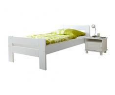 Ticaa Einzelbett Bert Kiefer Weiß