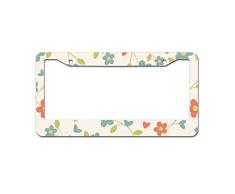 Mesllings Kleines Blumenmuster Frischer Tellerrahmen für Kennzeichenschilder, 30,5 x 15,2 cm, passend für jedes Auto, LKW, SUV, Wohnmobil oder Anhänger