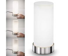 B.K.Licht Tischlampe I Nachttischlampe für Schlafzimmer I Berührungssensor I Touchfunktion I Stufen-dimmbar I E14 Fassung I Schreibtischlampe I ohne Leuchtmittel