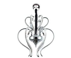 Luxuriös Lüster Deckenleuchte/Deckenlampe - Crystal Modernes Design: Kron-leuchter aus Aluminium & Kunst-Kristall - Ø 48cm Silber chassis Biegen Kürbis LaterneTrommel für Wohnzimmer Schlafzimmer