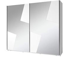 Movian Lagan Kleiderschrank mit Schiebetüren, 2 Türen, 250 x 218 x 66 cm, Alpinweiß