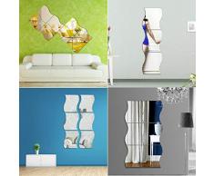 Keptei DIY Spiegel Wand Aufkleber Selbstklebende Wandspiegel Home Decoration Wohnzimmer Schlafzimmer Square Aufkleber Tapeten