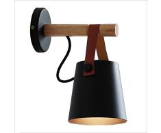 Holzwand Lampen, Mini Persönlichkeit LED schwarz/weiß Eisen Wandbehang Lampe moderne minimalistische Wohnzimmer Studie Schlafzimmer Wandleuchte