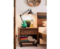 MÖBEL IDEAL Nachtkommode Kumasi Nachttisch aus Massivholz in Antik Braun Anrichte 55 x 48 cm