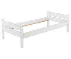 Erst-Holz® Stabiles Bettgestell Kiefer massiv weiß 100x200 Einzelbett Futonbett ohne Rollrost 60.32-10 W oR
