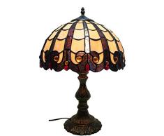 TATANE Glasmalerei Tischlampe, 12 Zoll Tiffany Style Green Liaison Nachtlicht Für Wohnzimmer Schlafzimmer Antik Kommode Couchtisch Neben Bücherregal