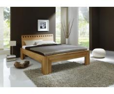 DaMi Holzbett Stella Plus B - Massivholz-Bett in Kernbuche - Metallfreies Stecksystem - Doppelbett, 140 x 200 cm